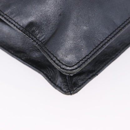 Chanel Vintage Logo Flap Messenger Leather, Blue, Leather, Handbag