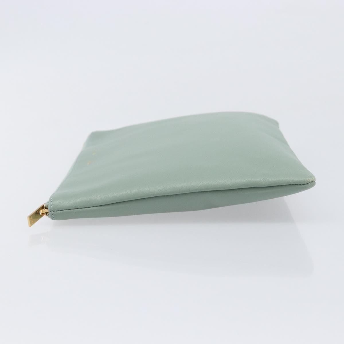Celine Solo Leather, Green, Leather, Clutch