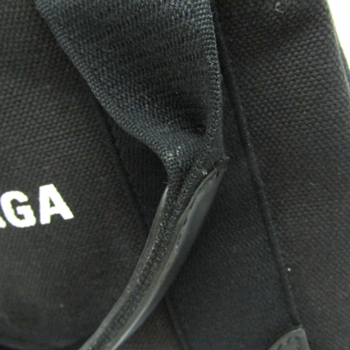 Balenciaga Navy Cabas Canvas with Leather, Black, Canvas, Tote Bag