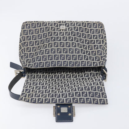Fendi Zucchino Mamma Baguette Canvas, Navy, Canvas, Shoulder Bag