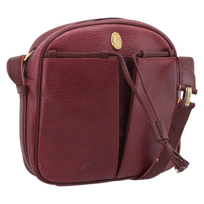 Cartier Tasseled Must de Cartier Leather, Burgundy, Leather, Shoulder Bag