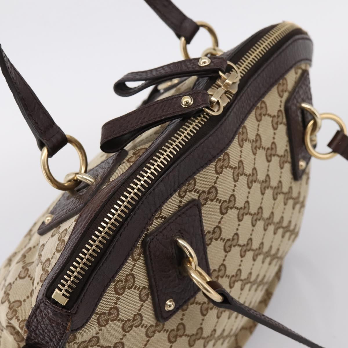 Gucci Britt Convertible Dome Satchel GG Canvas, Beige, Canvas, Handbag