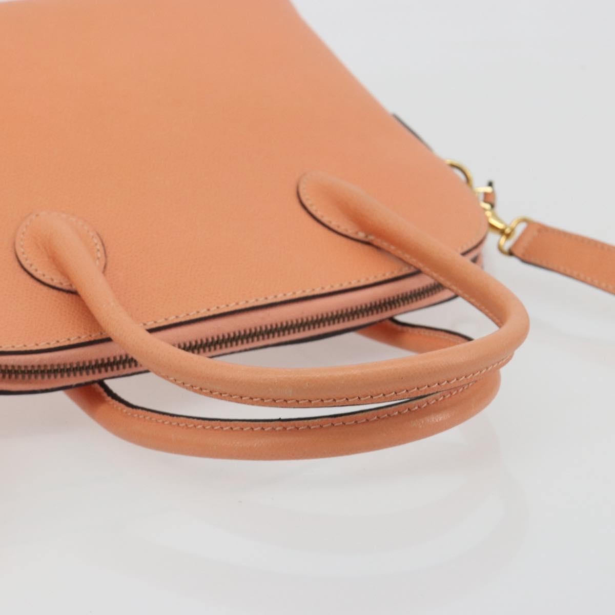 Celine Vintage Convertible Bowler Leather, Orange, Leather, Handbag