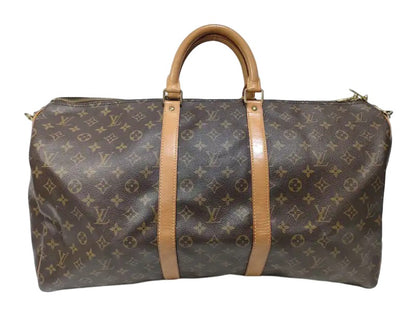 Louis Vuitton Keepall Monogram, Brown, Canvas, Travel Bag