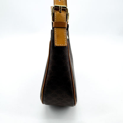 Celine Ava Triomphe Coated Canvas, Black, Canvas, Handbag