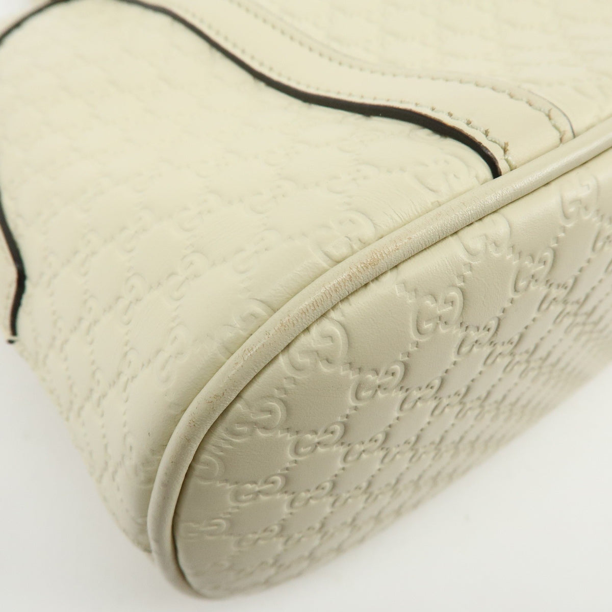 Gucci Convertible Dome Satchel Guccissima Leather, White, Leather, Handbag