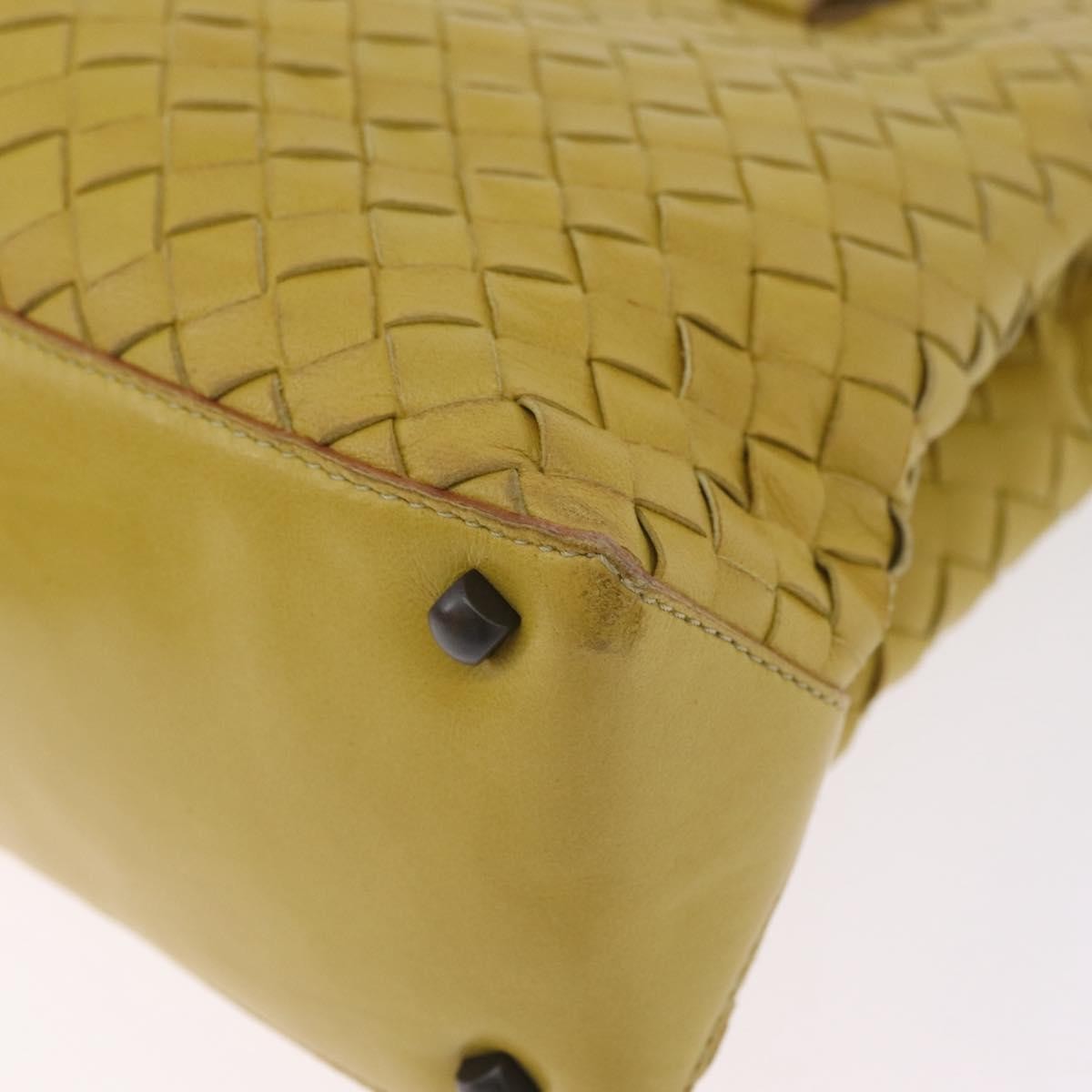 Bottega Veneta Belted Intrecciato Nappa, Yellow, Leather, Tote Bag