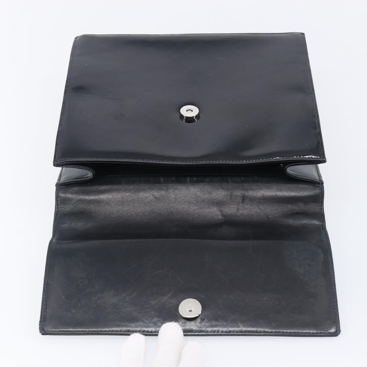 Chanel Chain Handle Leather, Black, Patent Leather, Tote Bag
