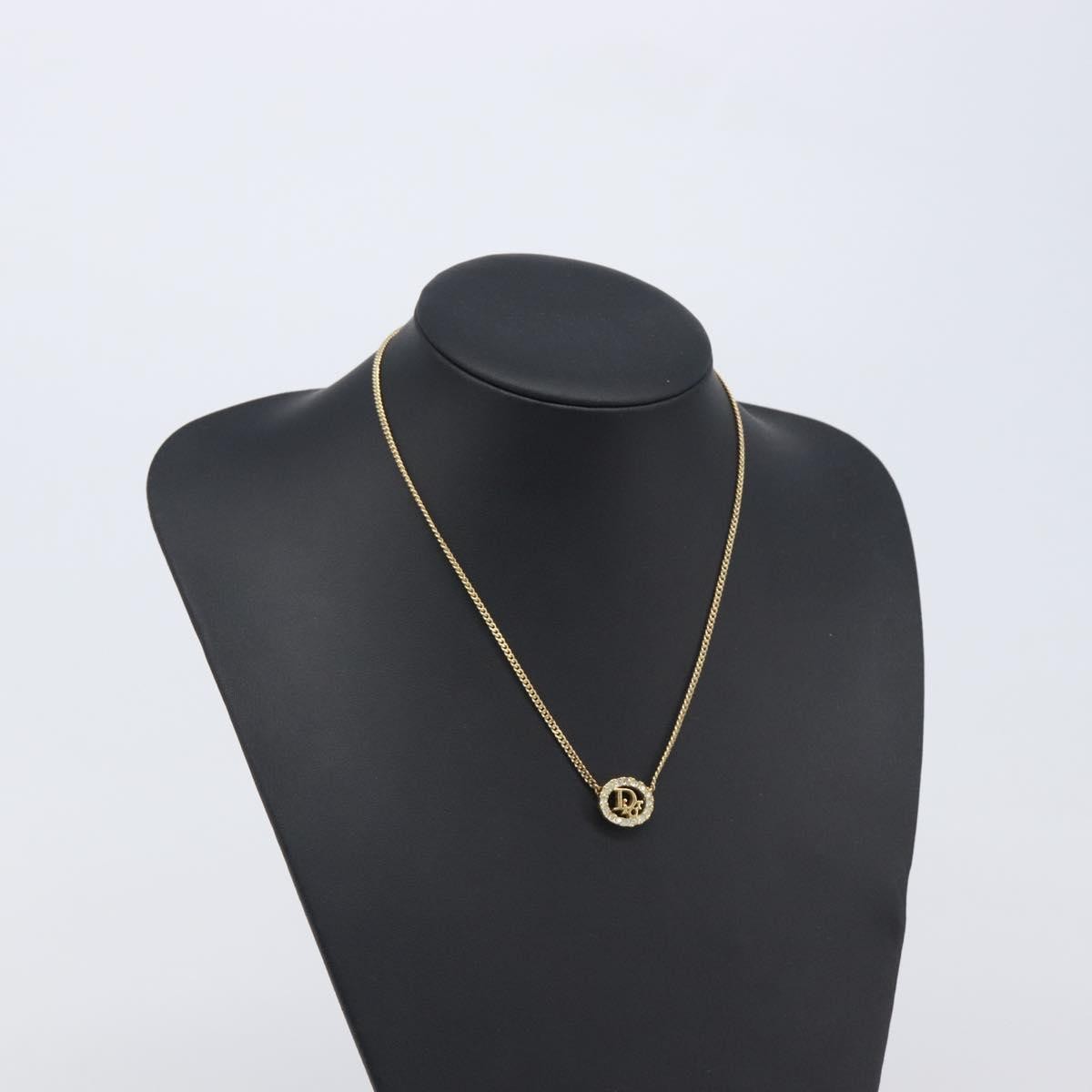 Christian Dior Vintage Logo Pendant Metal, Gold, Metal, Necklace