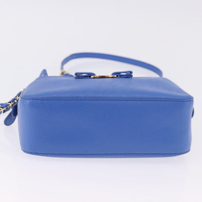 Salvatore Ferragamo Vara Chain Flap Leather, Blue, Leather, Shoulder Bag
