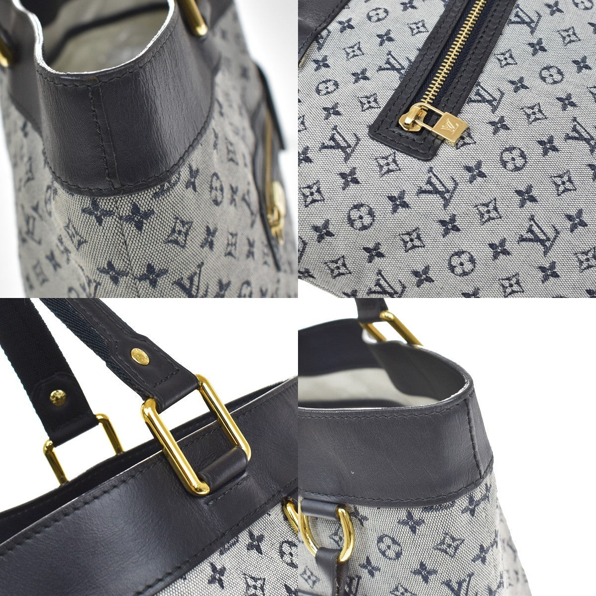 Louis Vuitton Lucille Mini Lin, Blue, Canvas, Handbag