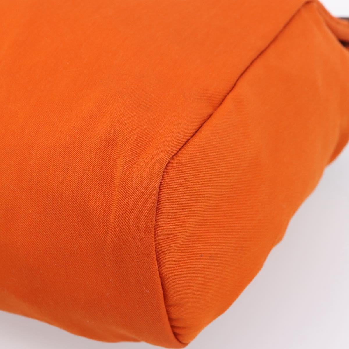 Hermes Herbag A Dos Toile, Orange, Canvas, Backpack