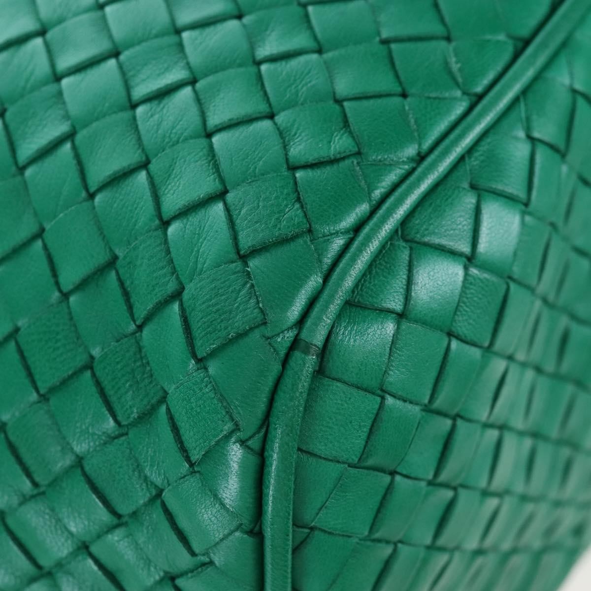 Bottega Veneta Intrecciato Shoulder Leather, Green, Leather, Shoulder Bag