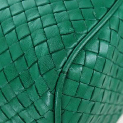 Bottega Veneta Intrecciato Shoulder Leather, Green, Leather, Shoulder Bag