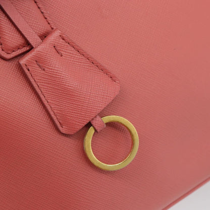 Prada Galleria Double Zip Saffiano Leather, Pink, Leather, Tote Bag