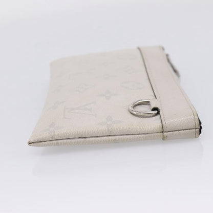Louis Vuitton Discovery Pochette Monogram Taigarama, White, Canvas, Clutch