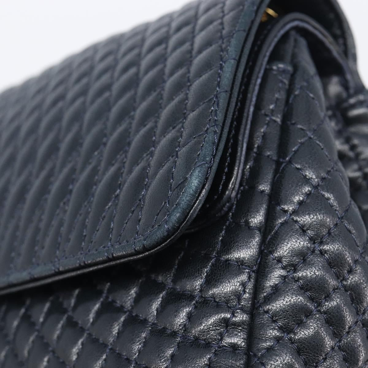 Bally Vintage Quilted Leather, Navy, Leather, Shoulder Bag