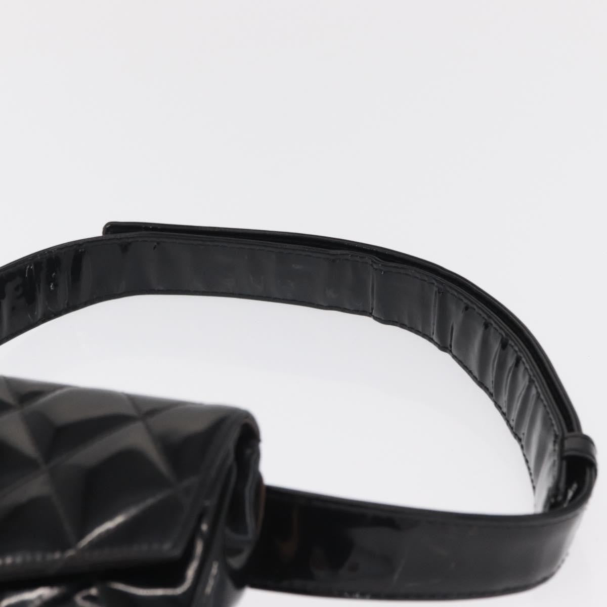 Chanel Vintage CC Flap Waist Patent Leather, Black, Patent Leather, Clutch