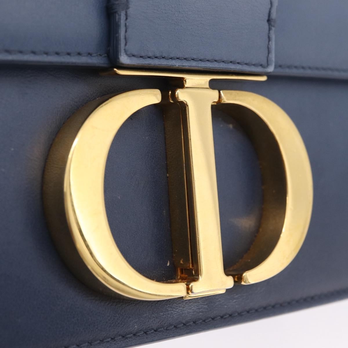 Christian Dior 30 Montaigne Flap Gradient Leather, Blue, Leather, Shoulder Bag