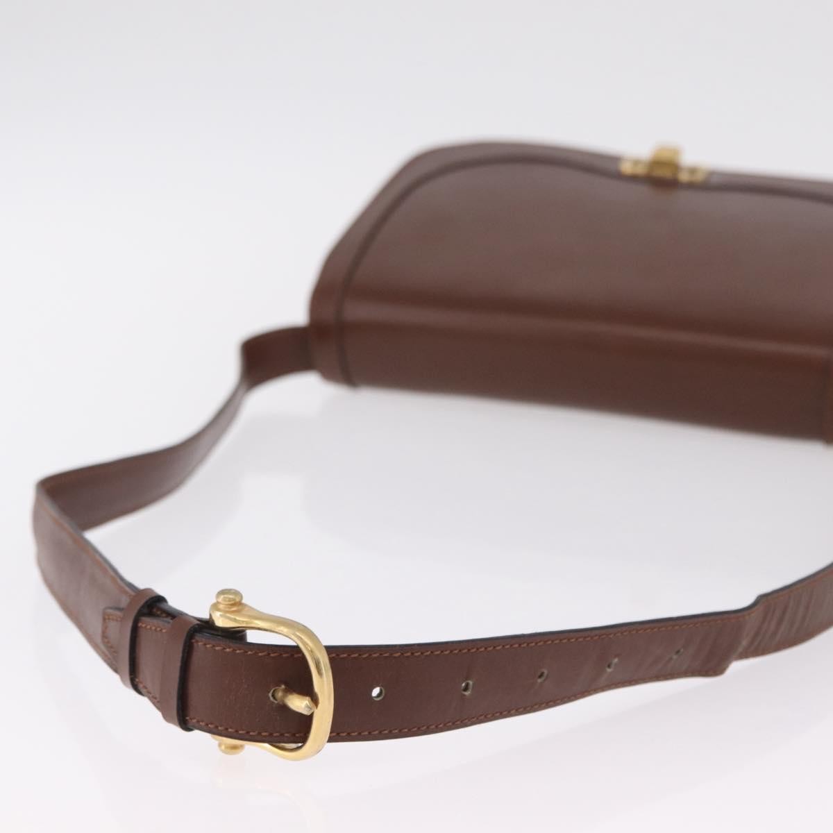 Celine Triomphe Leather, Brown, Leather, Shoulder Bag