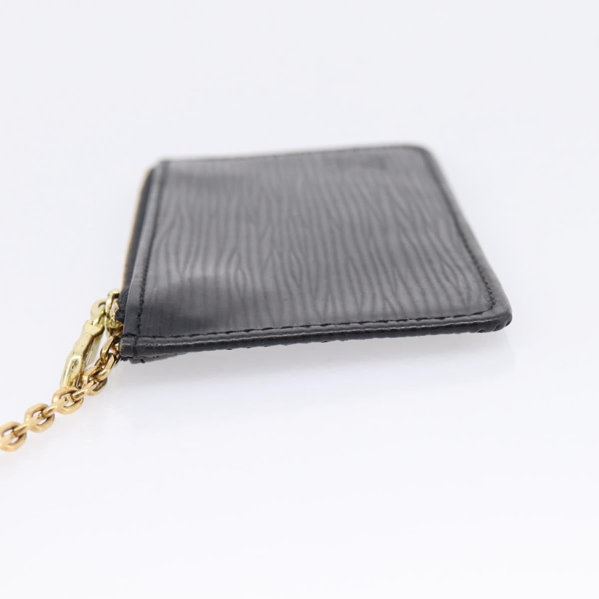 Louis Vuitton Pochette Clés Epi, Black, Leather, Wallet