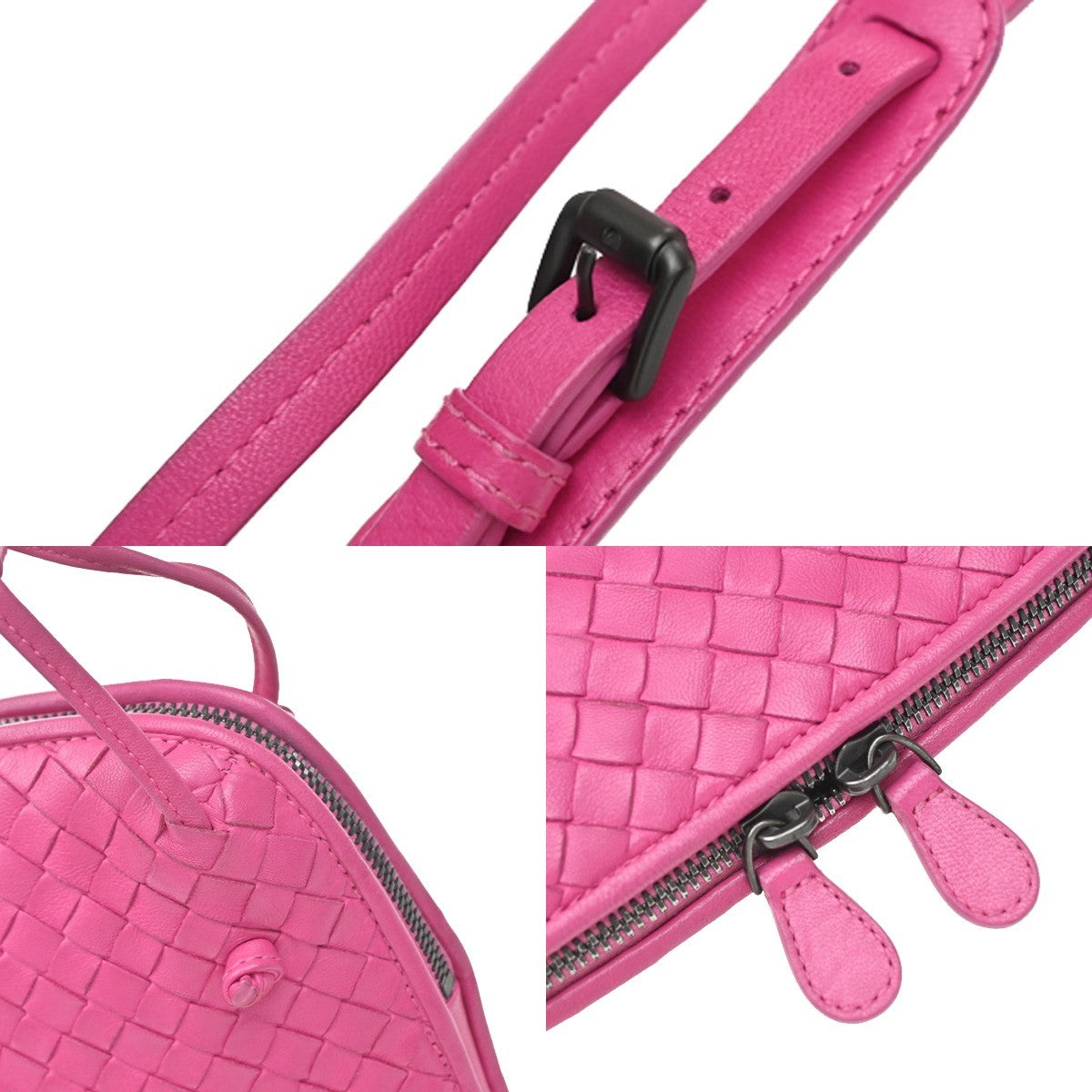 Bottega Veneta Nodini Intrecciato Nappa, Pink, Leather, Crossbody Bag