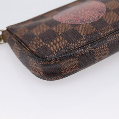 Louis Vuitton Mini pochette accessoires Damier Canvas, Brown, Canvas, Clutch
