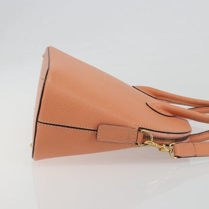 Celine Vintage Convertible Bowler Leather, Orange, Leather, Handbag
