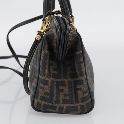 Fendi Convertible Boston Zucca Canvas, Brown, Canvas, Handbag