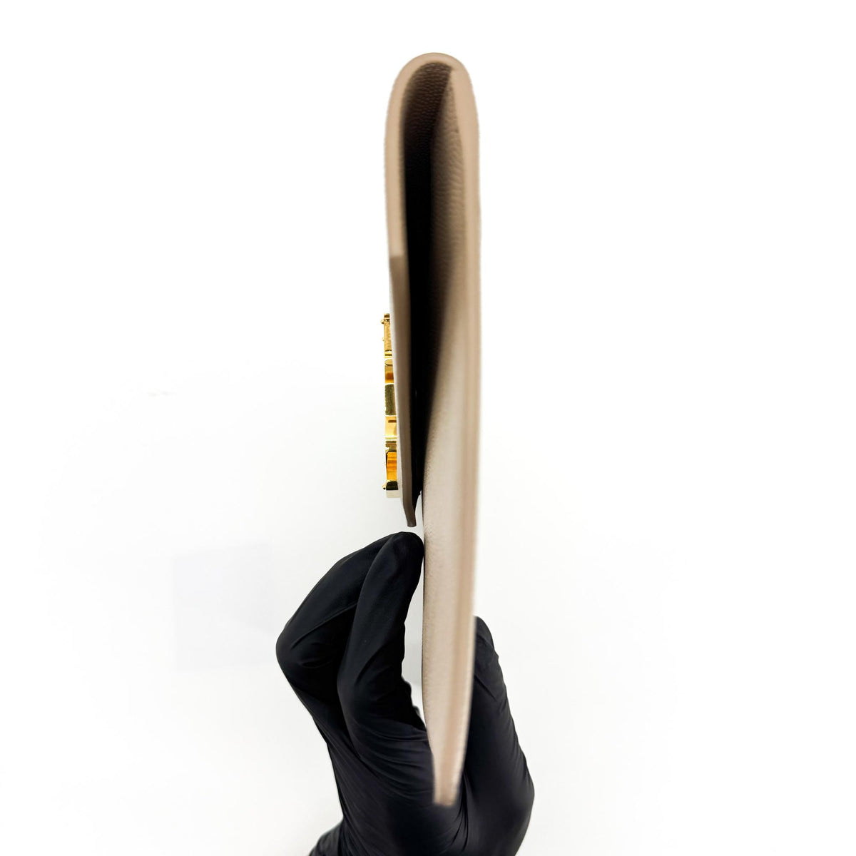 Saint Laurent Uptown Pouch Leather, Beige, Leather, Clutch