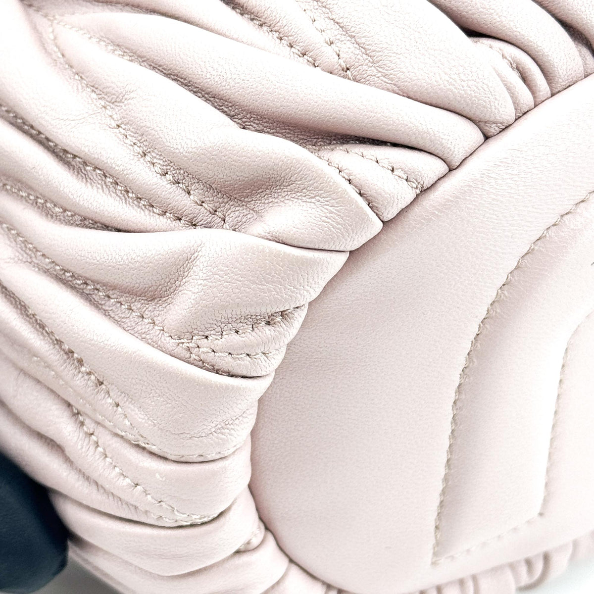 Miu Miu Drawstring Bucket Matelasse Leather, Pink, Leather, Handbag