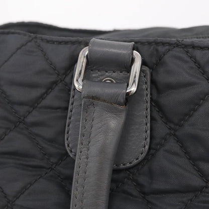 Chanel Vintage CC Quilted Nylon, Gray, Nylon, Tote Bag