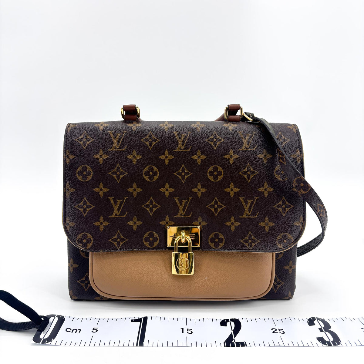 Louis Vuitton Marignan Monogram Canvas with Leather, Brown, Canvas, Handbag