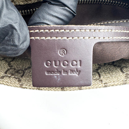 Gucci Zip Top Messenger GG Canvas with Leather, Black, Canvas, Shoulder Bag