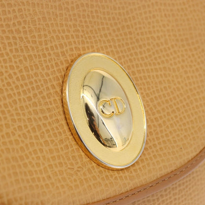 Christian Dior Vintage CD Flap Leather, Beige, Leather, Shoulder Bag