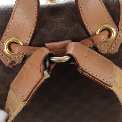 Celine Vintage Macadam Canvas, Brown, Canvas, Backpack