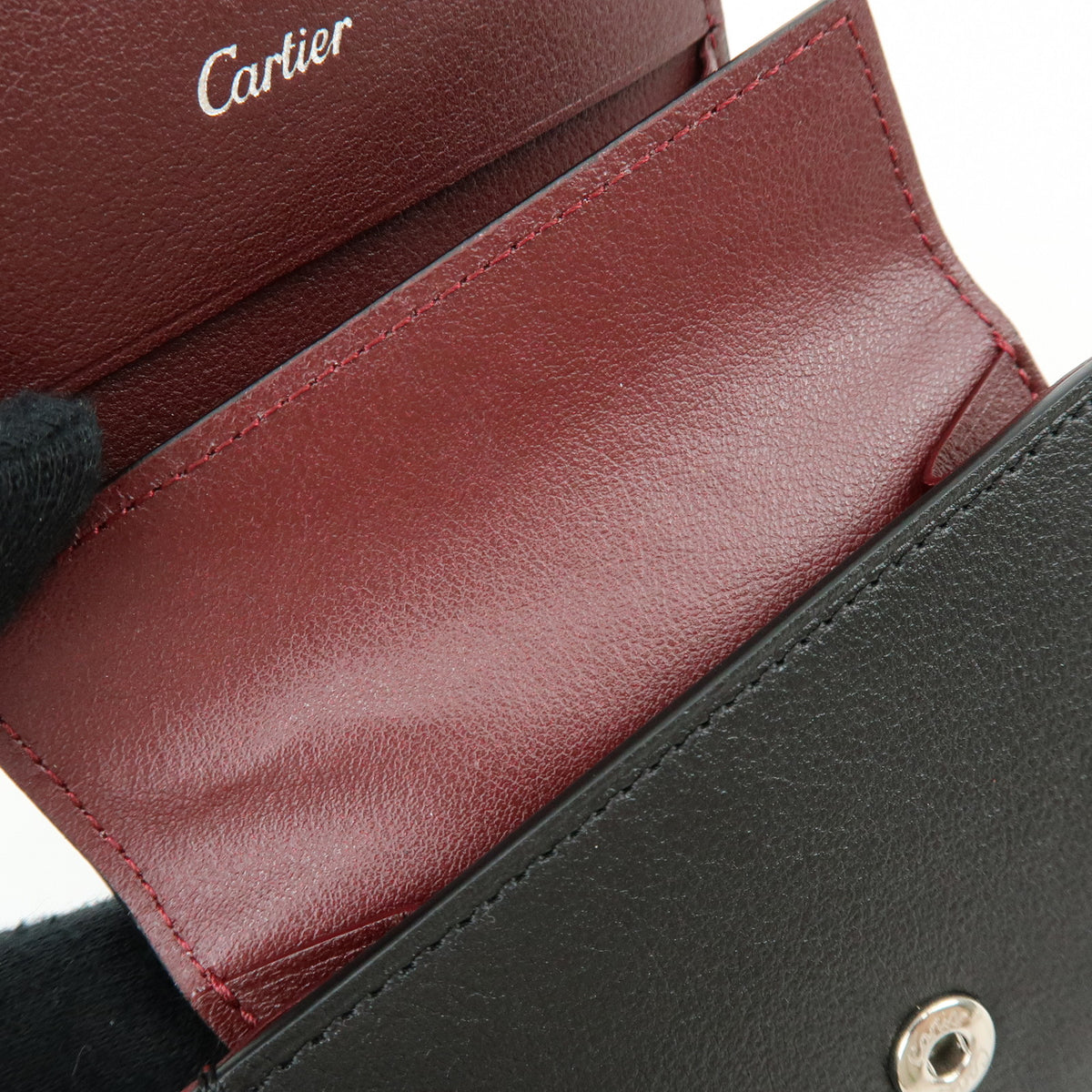 Cartier Coin Purse Must de Cartier Leather, Black, Leather, Wallet