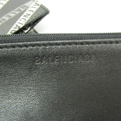Balenciaga Fold Over Monogram Printed Leather, Black, Leather, Tote Bag