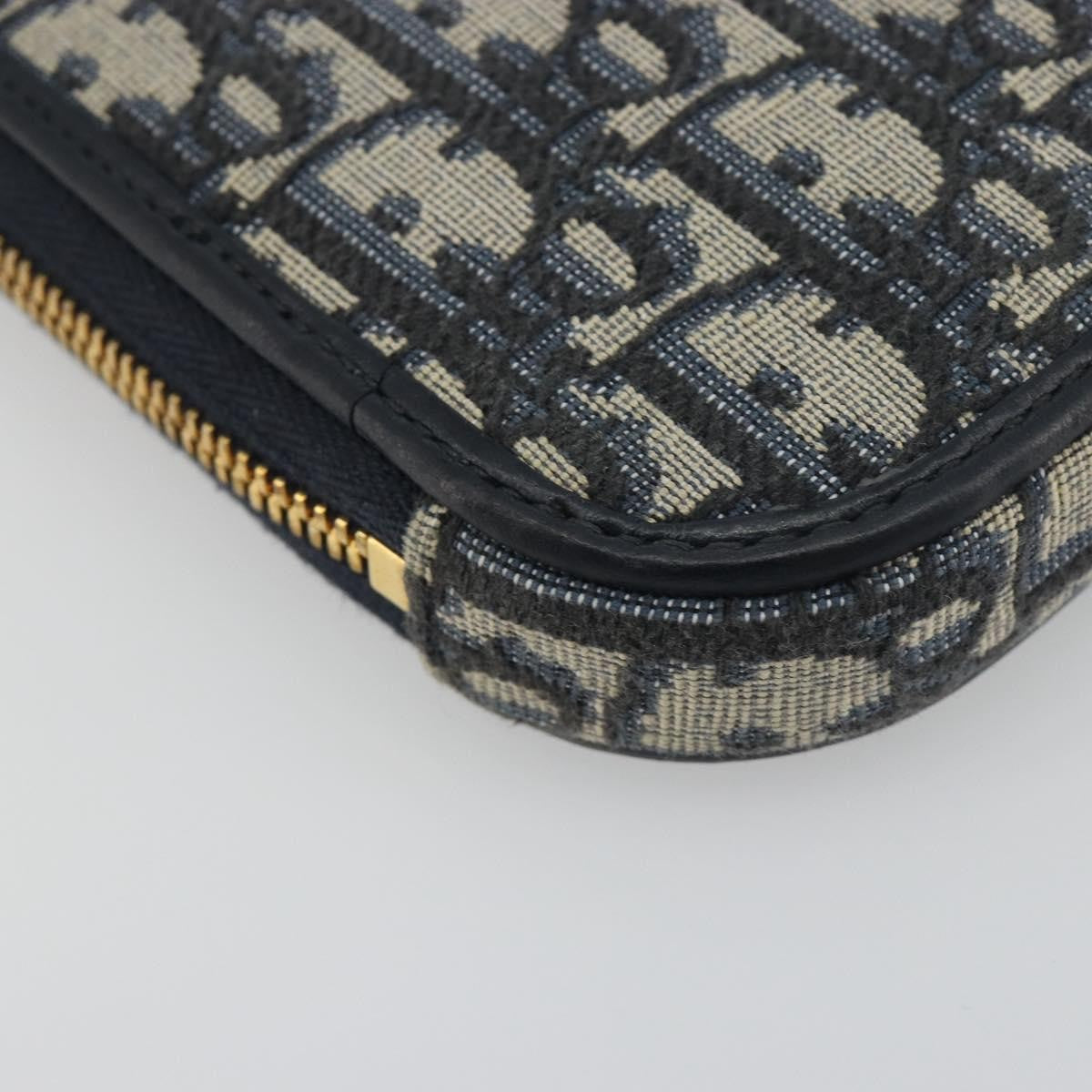 Christian Dior 30 Montaigne Phone Holder on Chain Oblique Canvas, Navy, Canvas, Clutch
