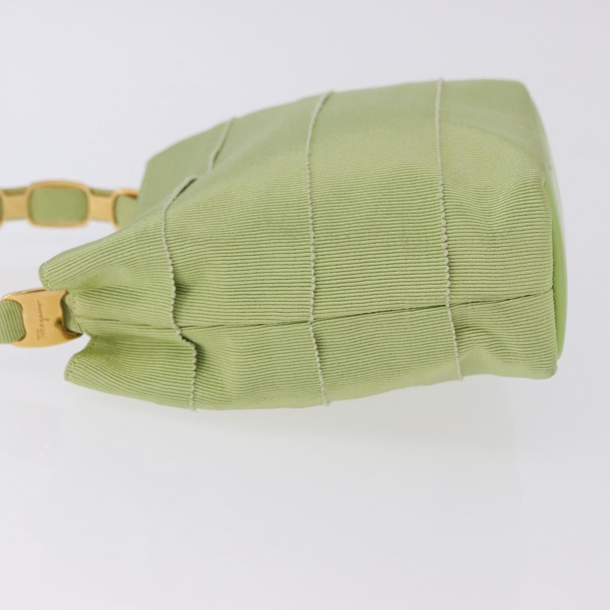 Salvatore Ferragamo Vala Canvas, Green, Canvas, Shoulder Bag
