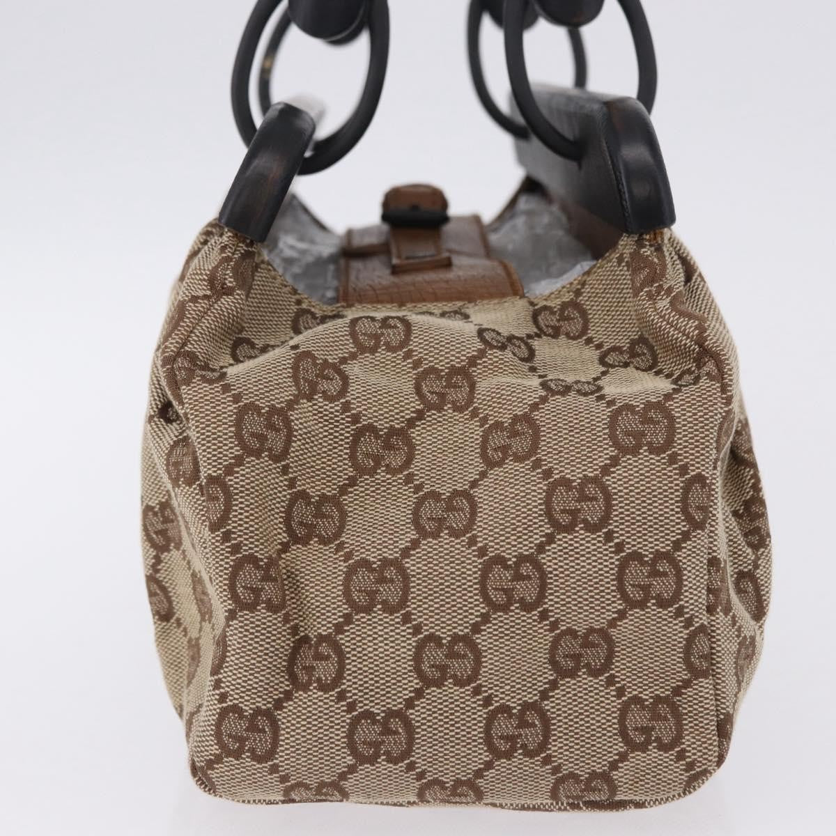 Gucci Wood Handle Frame Doctor Bag GG Canvas, Beige, Canvas, Shoulder Bag