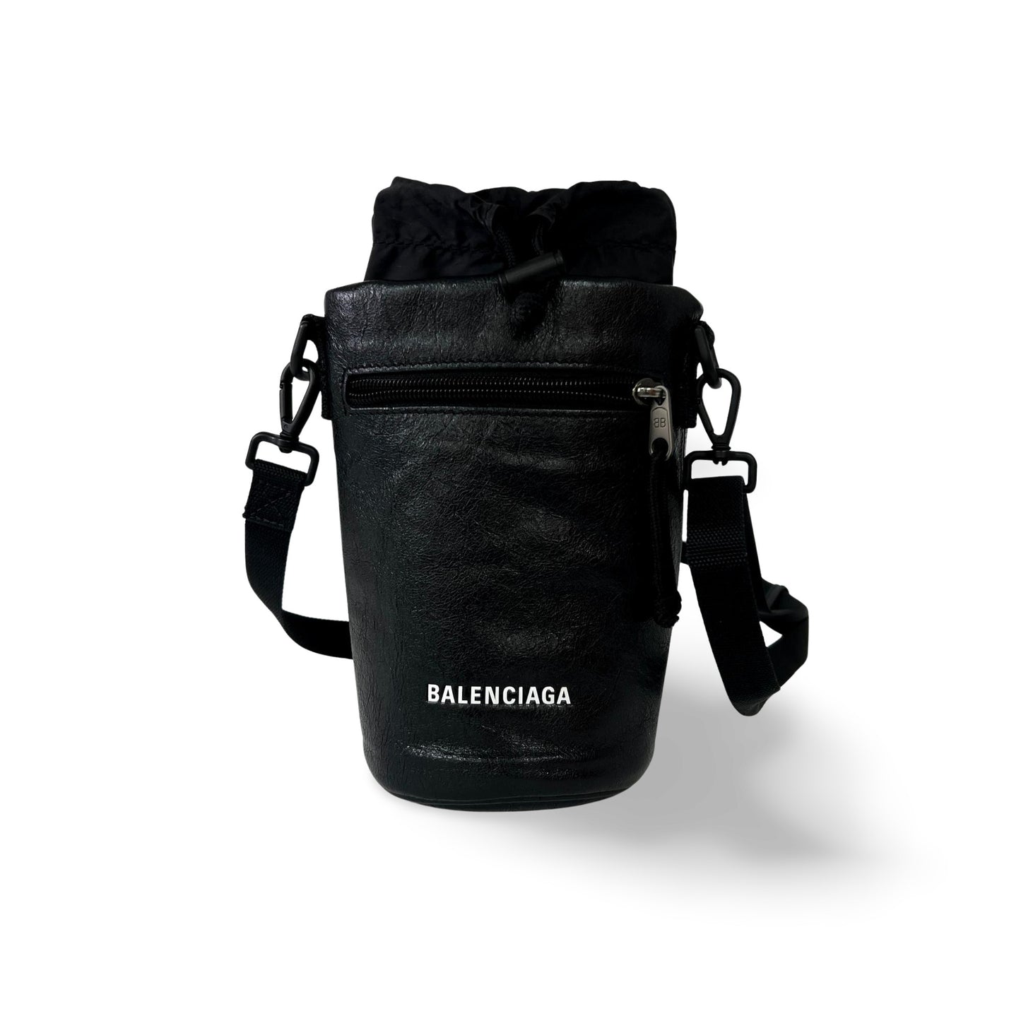 Balenciaga Weekend Bottle Holder Bag Leather, Black, Leather, Shoulder Bag