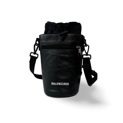 Balenciaga Weekend Bottle Holder Bag Leather, Black, Leather, Shoulder Bag