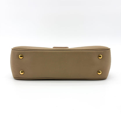 Burberry DK88 Top Handle Leather, Beige, Leather, Handbag