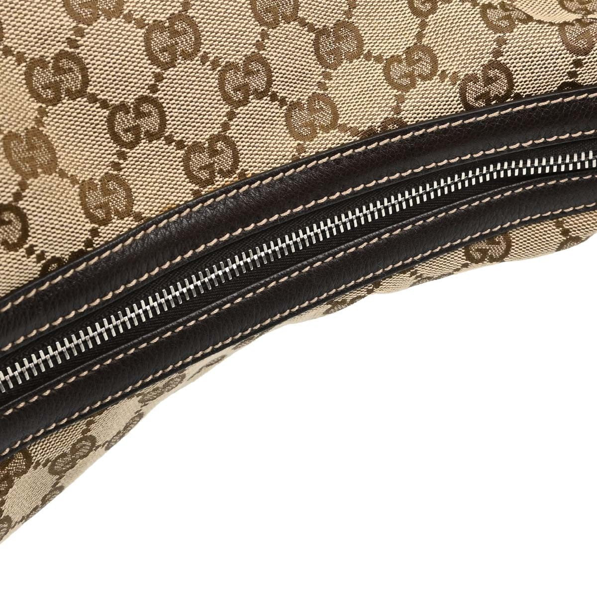Gucci Horsebit Hobo GG Canvas, Beige, Canvas, Shoulder Bag