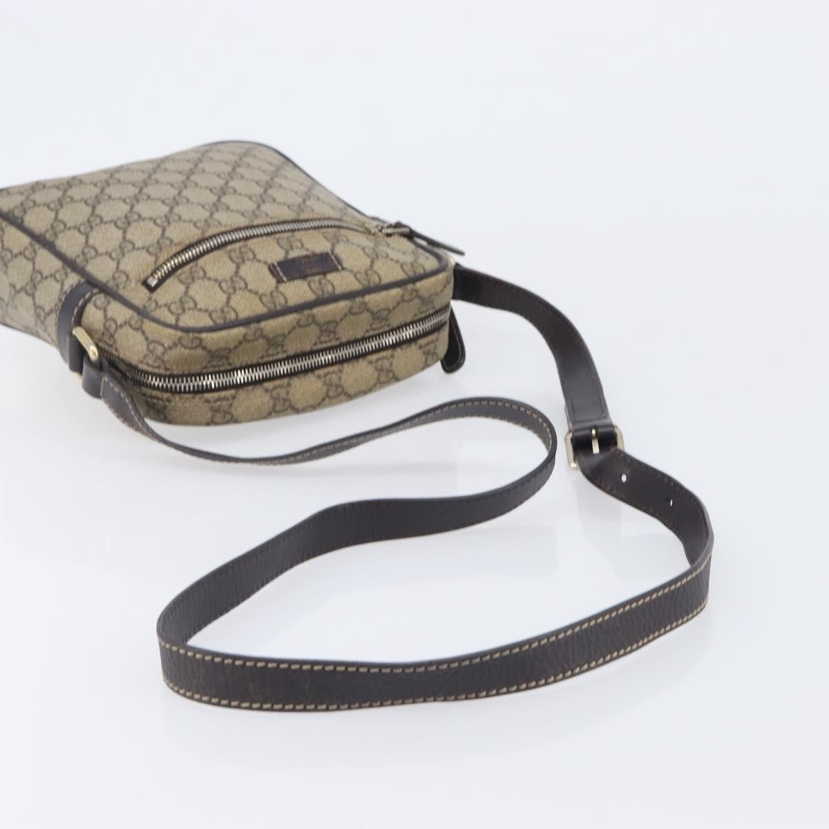 Gucci Front Zip Pocket Messenger GG Coated Canvas, Beige, Canvas, Shoulder Bag