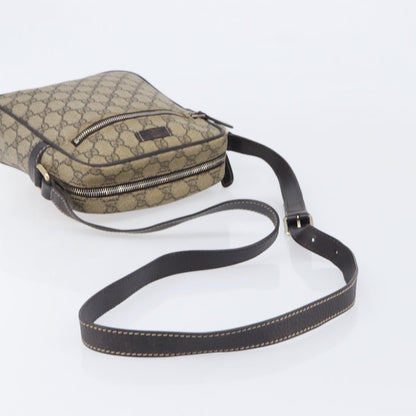 Gucci Front Zip Pocket Messenger GG Coated Canvas, Beige, Canvas, Shoulder Bag