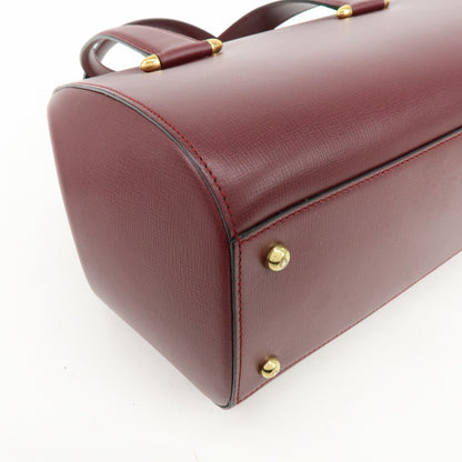Cartier Must de Cartier Boston Leather, Burgundy, Leather, Travel Bag