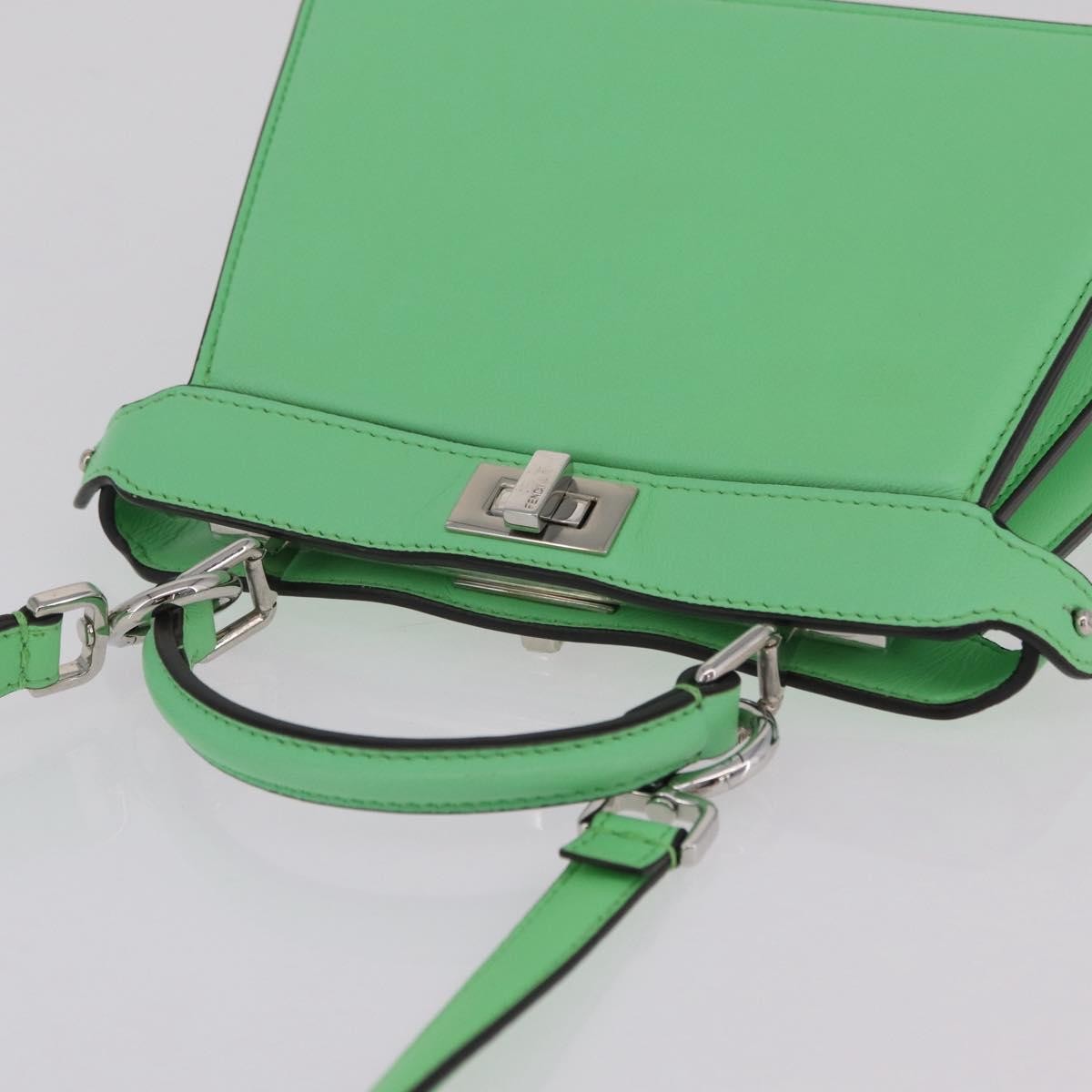 Fendi Peekaboo ISeeU Leather, Green, Leather, Handbag