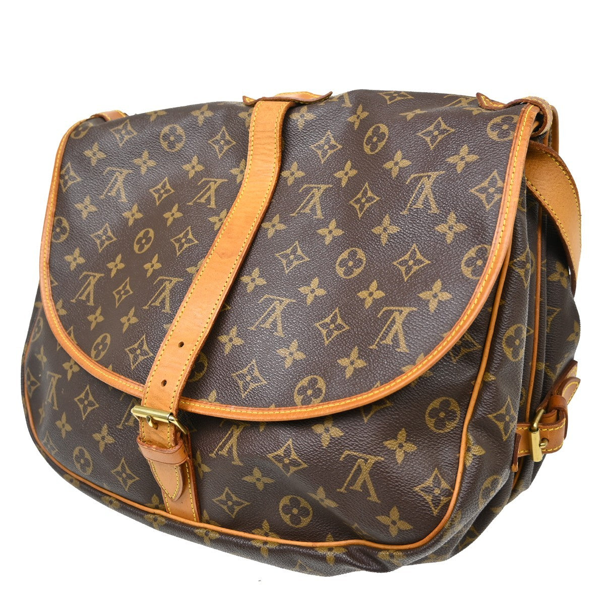Louis Vuitton Saumur Monogram Canvas, Brown, Canvas, Shoulder Bag